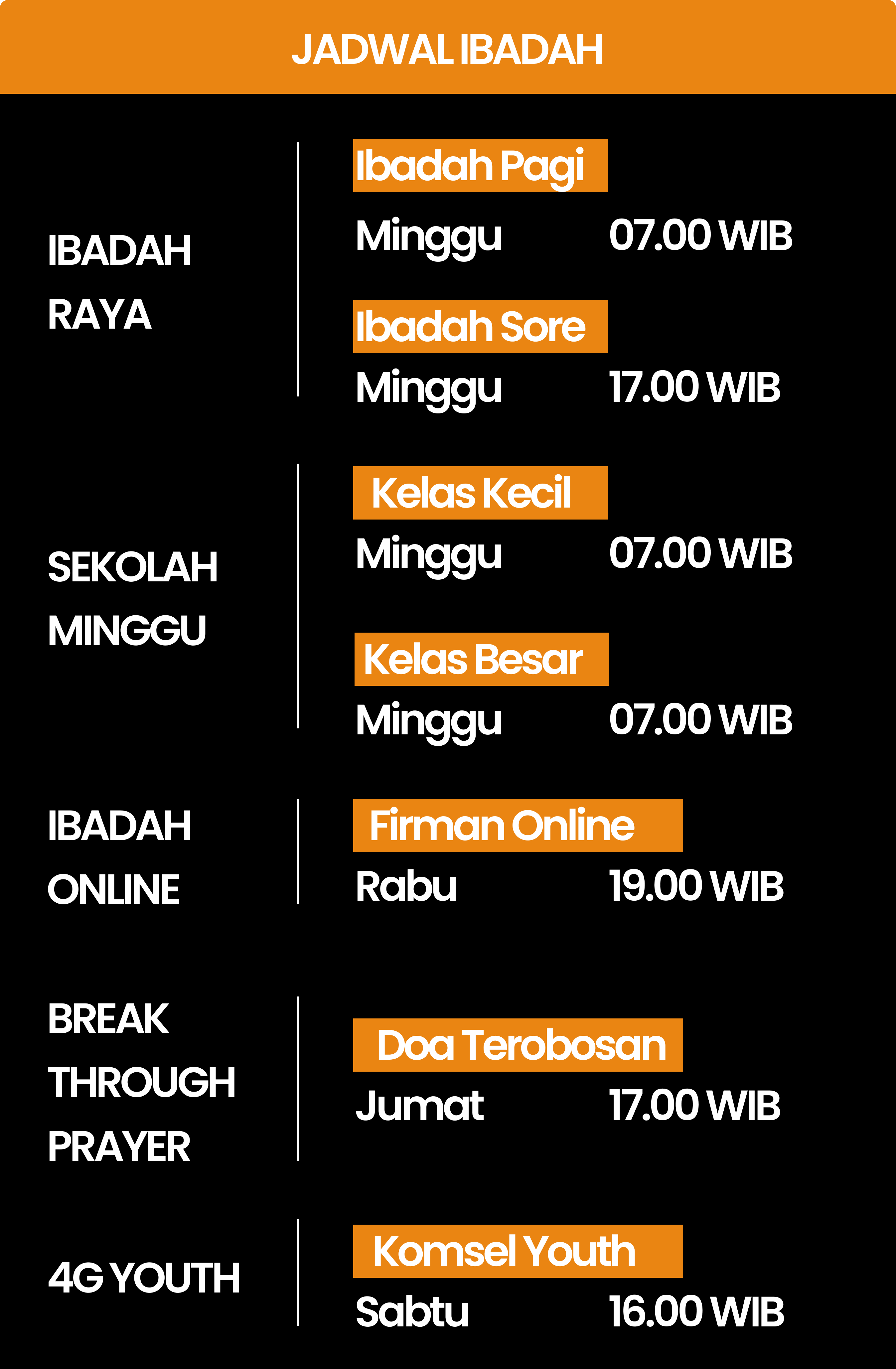 Jadwal Ibadah G2CC